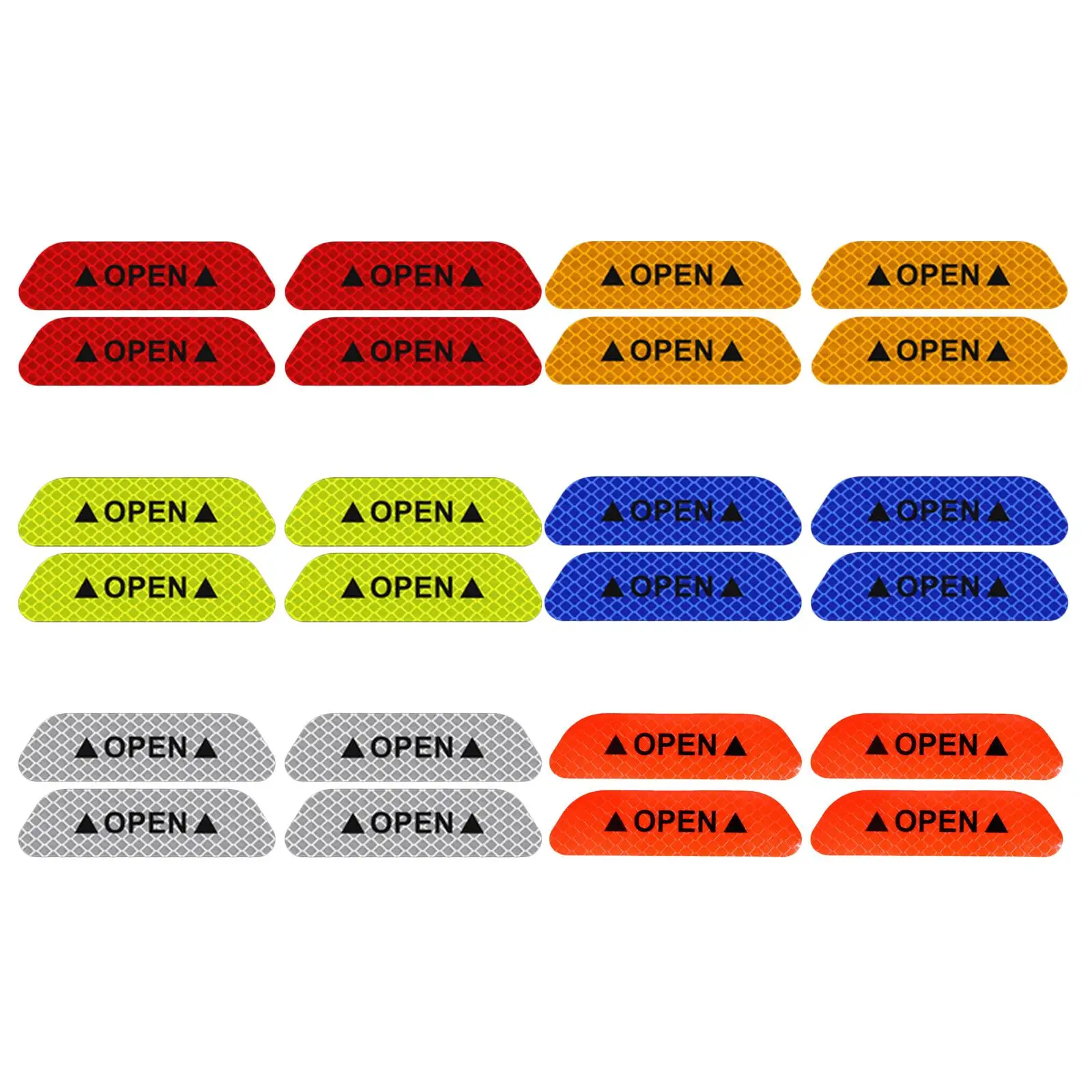 

4 Pieces Reflective Tape Car Door Opening Stickers Decal for Motorcycle Trailor