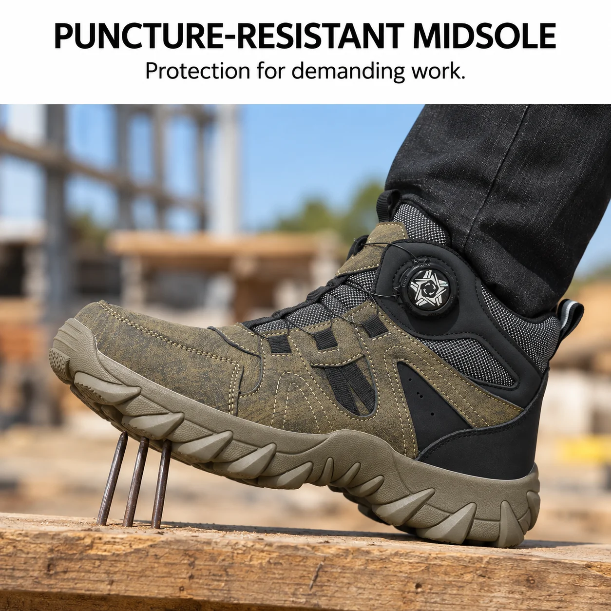 Halloween Men Safety Shoes Anti-Shatter And Anti-Penetration Protection Sneaker Leather Boots Soft And Comfortable Outdoor Boot