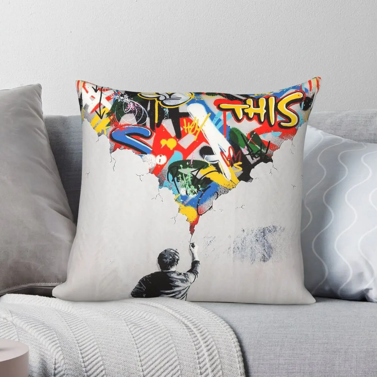 The Crack Martin Whatson Ladder Square Pillowcase Polyester Linen Velvet Creative Zip Decor Pillow Case Home Cushion Cover 18