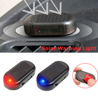 Mini LED Solar Power Car Warning Light Night Security Simulated Alarm Wireless Anti-Theft Caution Lamp Flashing Dummy Alarm Lamp