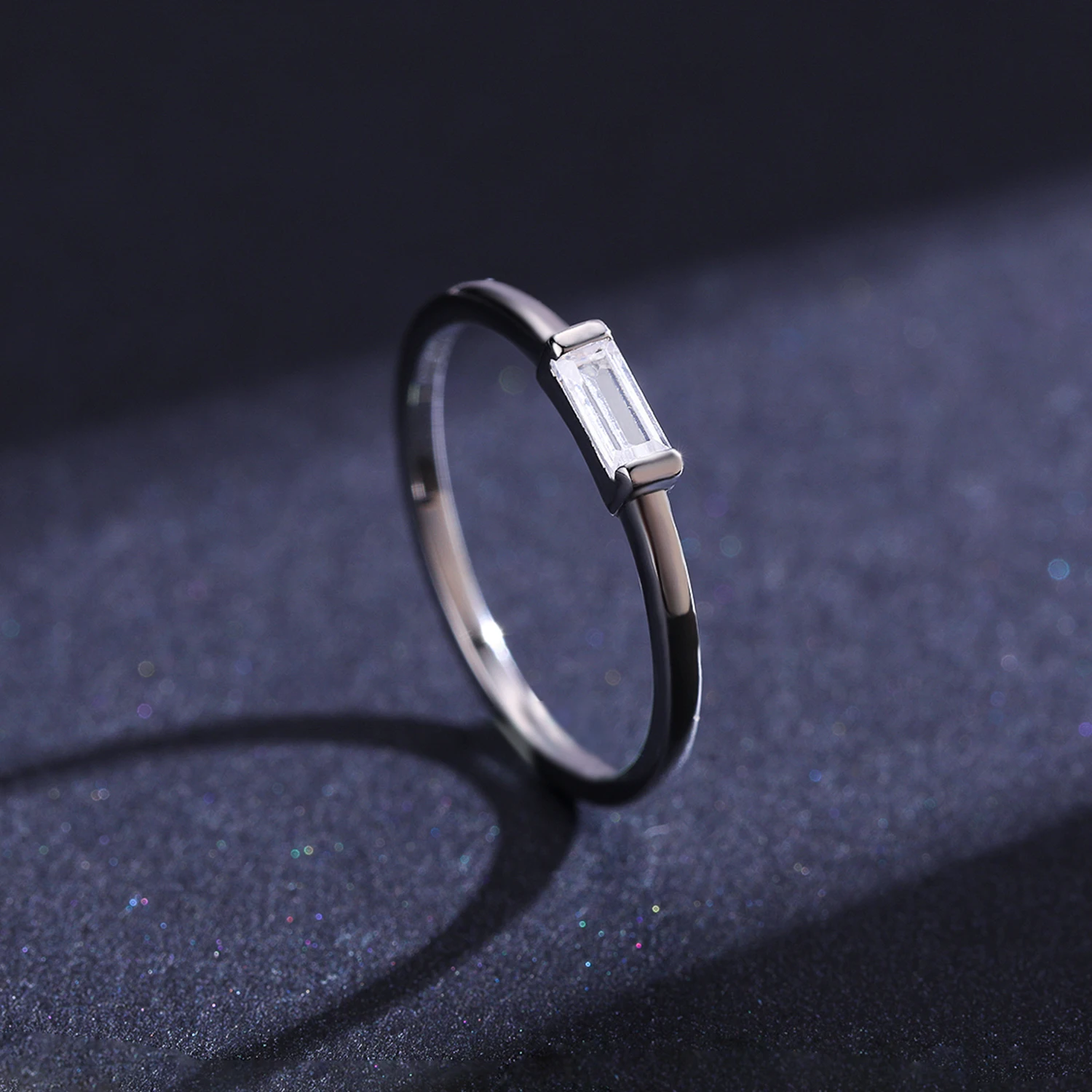 Modian-Anillo de Plata de Ley 925 para mujer, sortija de boda con corte de Esmeralda, Circonia cúbica transparente brillante, rectangular, joyería
