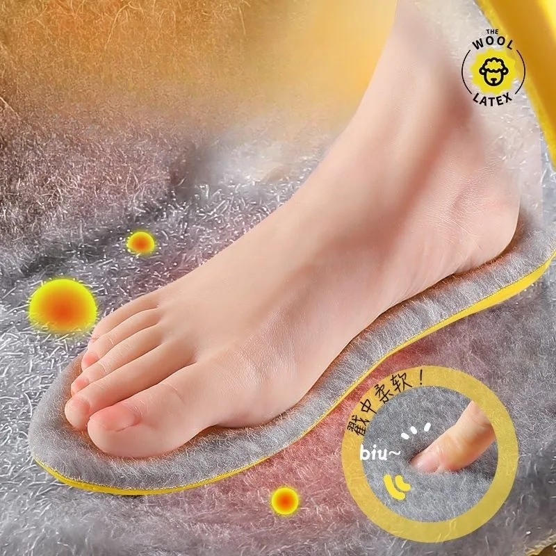 1Pair Thick  Insoles for Winter, Self Warming Thermal Shoe Pads, Sweat Absorbing Cushion for Long Standing Comfort, Men Women