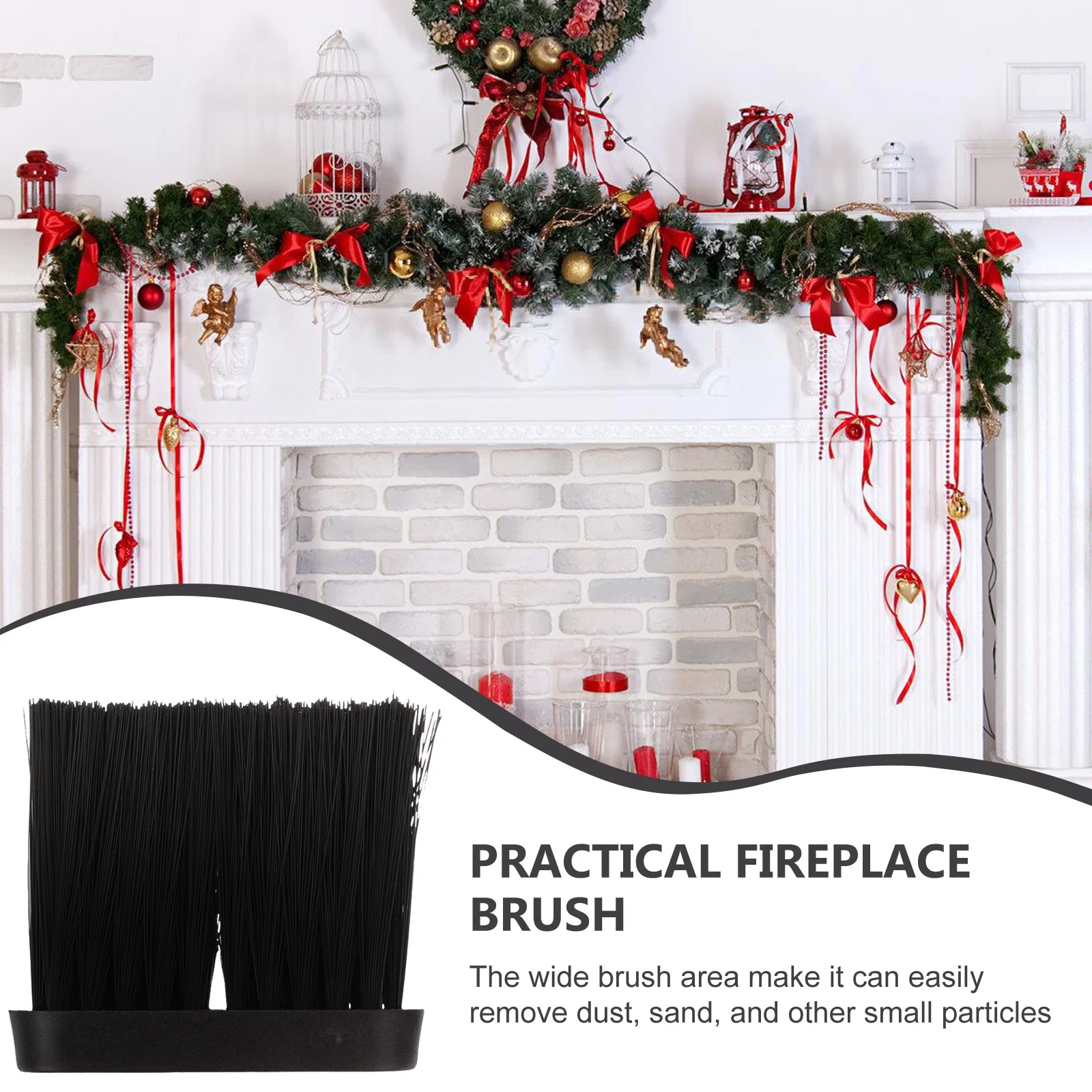 

4pcs Fireplace Brush Heads Replacement For Fireplace Cleaning Tool Durable Fire Pit Accessory Dusting Broom Kitchen Counter Top