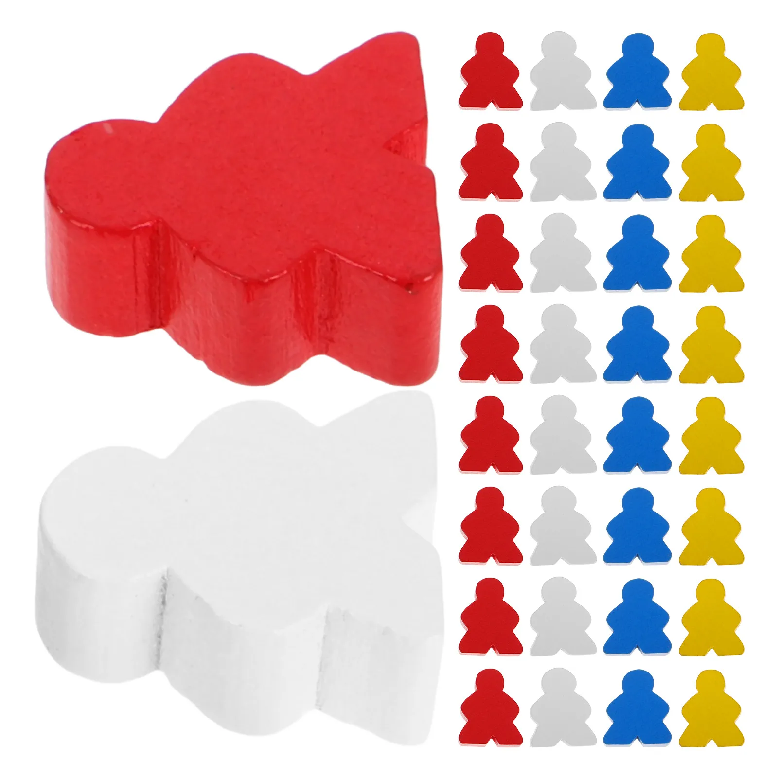 

40pcs Pieces Colorful Unique Shape Wood Chess Set Wooden Chess Pieces Only Great Wood Smooth Gameplay Board Game Accessories