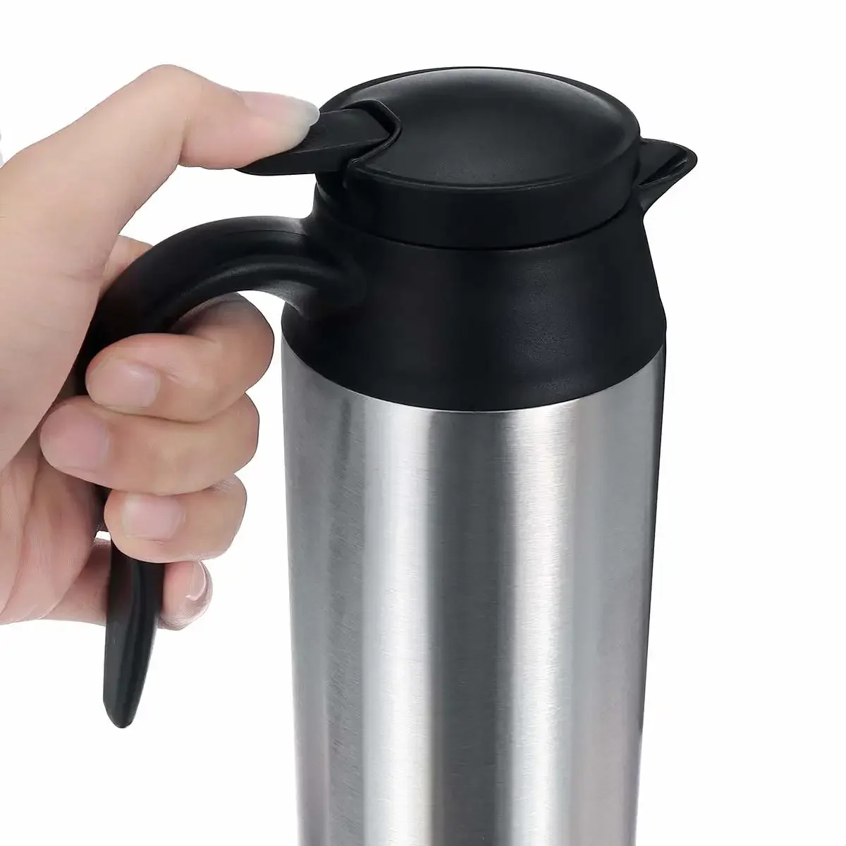 12V /24V  800ml Stainless Steel Electric Kettle In-Car Travel Trip Coffee Tea Heated Mug Motor Hot Water Boiling for Car Truck