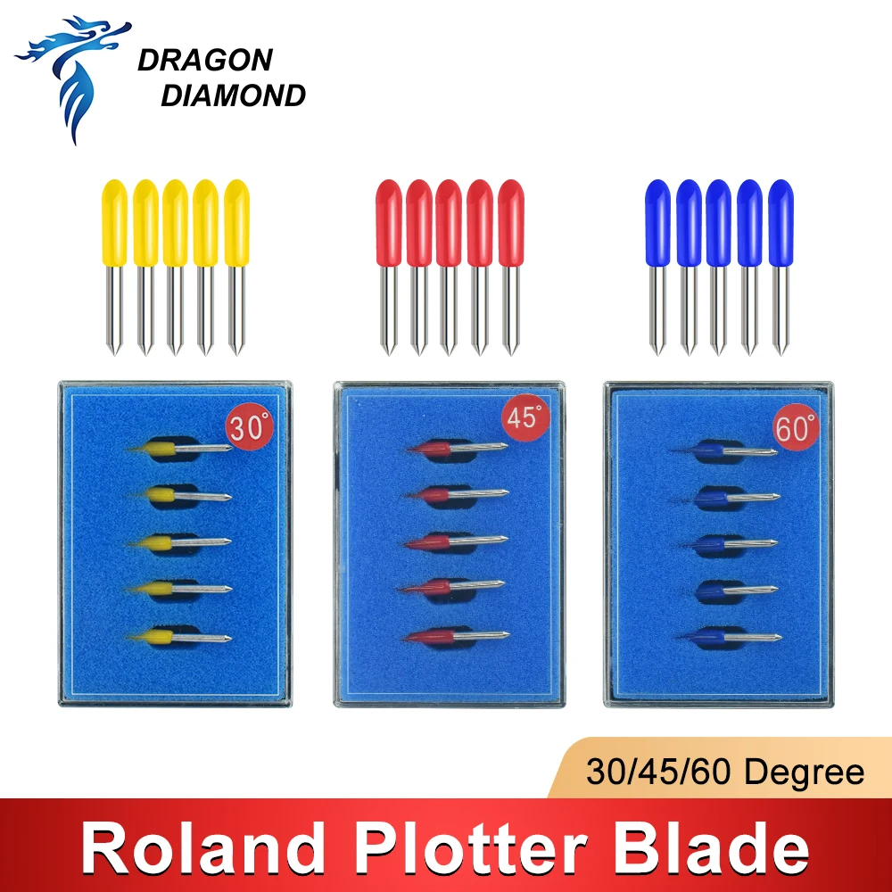 DRAGON DIAMOND Roland Plotter Blade Cutting 30/45/60 Degree Vinyl Cutter Spare Part Milling Cutter Carving Tools