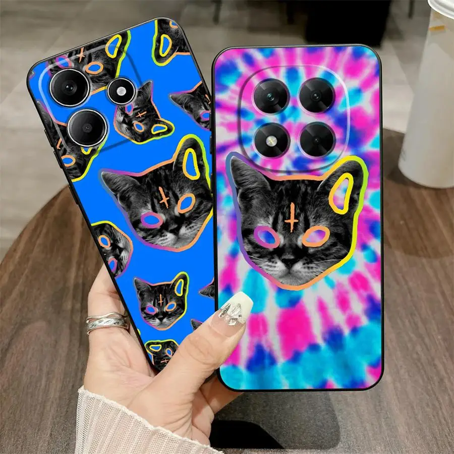 حافظة لهاتف Xiaomi Redmi Note 11 13 12 Pro Plus 9s 11S 12S 10S 10 9 8 Pro Cool Cat #6