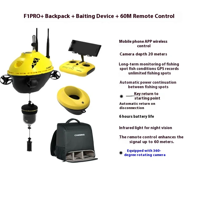 F1PRO Remote Control VisualFish Finder - HD Wireless Mobile PhoneInfrared Sonar Night Vision Underwater Camcorder