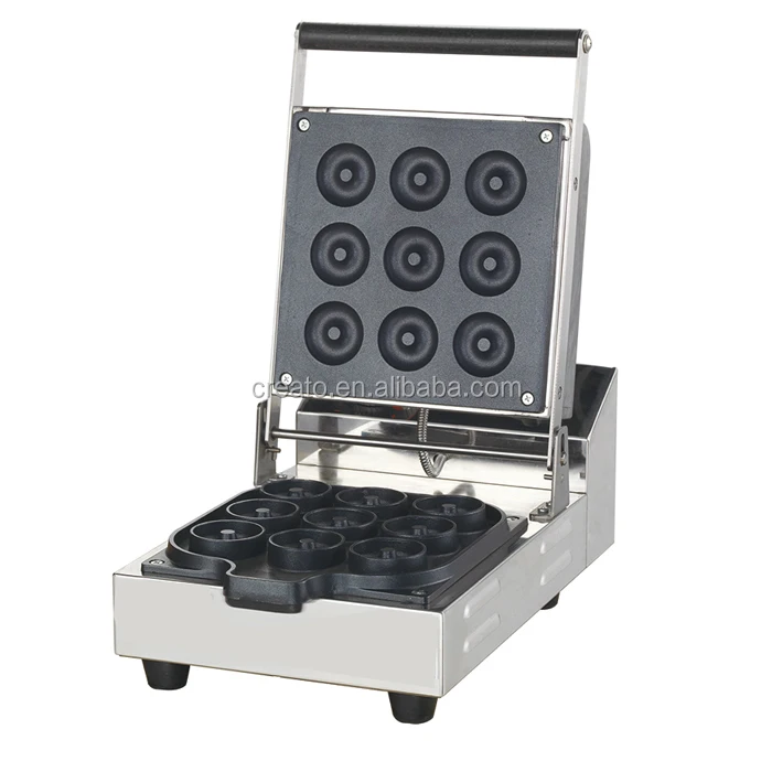 Delicioso aperitivo, Mini máquina eléctrica para rosquillas, 9 gofres, 9 platos, cocina para panadería, uso para harina de maíz, nueces, ingredientes de leche