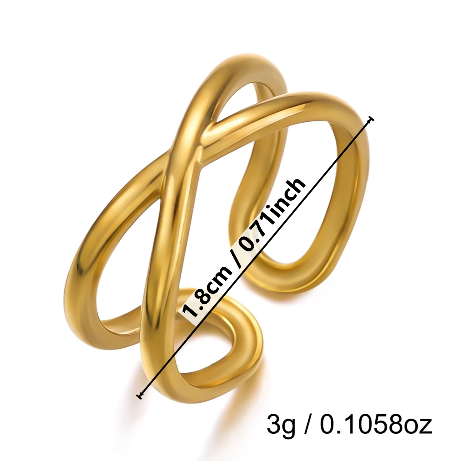Vintage Edelstahl-Ringe mit Braunem Naturstein für Damen und Herren, Vergoldete Ovale Geometrische Stapelringe, Wasserfester Schmuck – Detail 9
