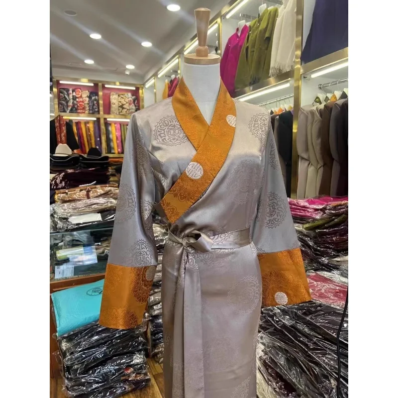 

Chinese Tibetan-style Travel Photography Guozhuang Dance Dress, Light And Thin Amdobora Long Dress