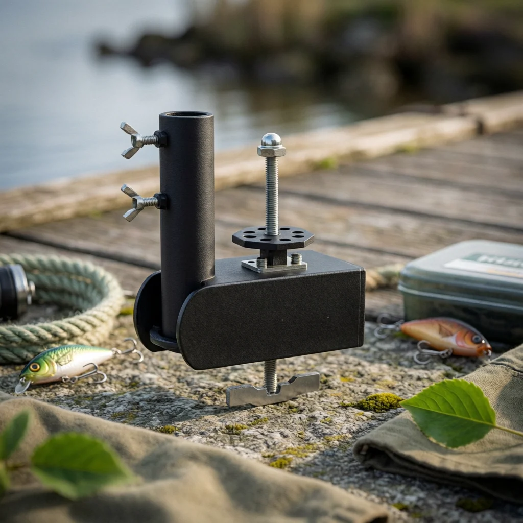 Umbrella Clamp with Spring Adjustable Umbrella Holder with Clamp Hardware Powder-Coated Secure for Anglers, Fishing Platform