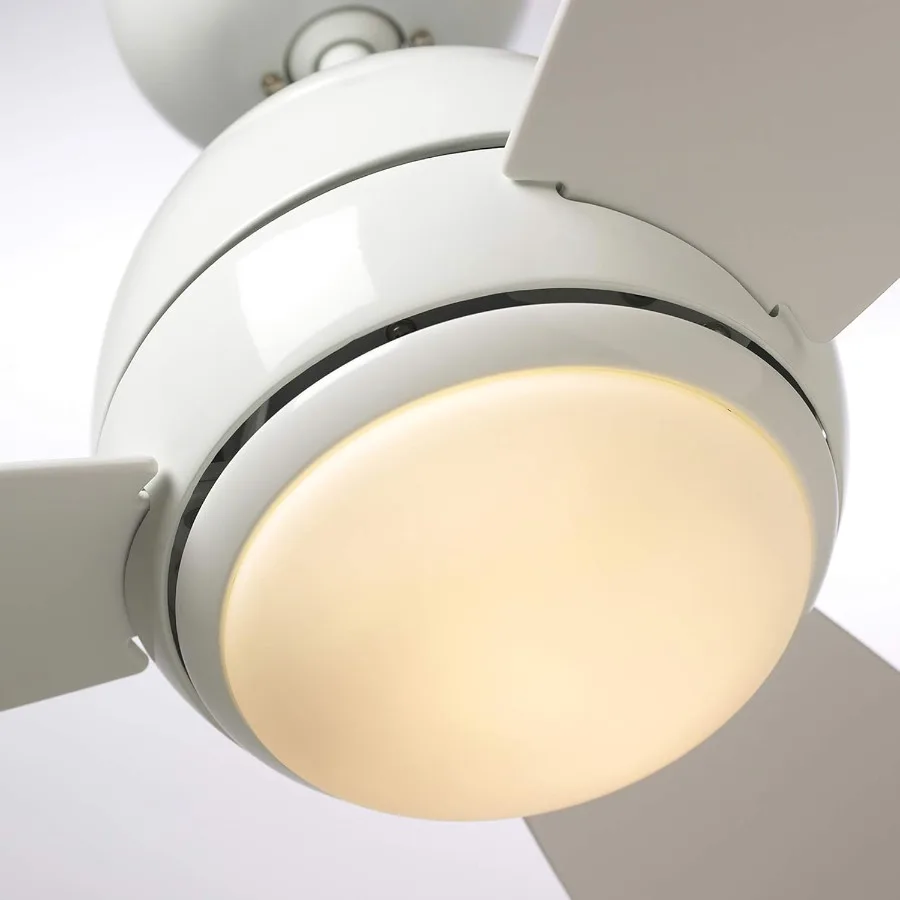 Modern Outdoor Ceiling Fan with Integrated LED Light Kit 52 Inch Diameter 6-Speed Remote Control Operation Low Profile Design w