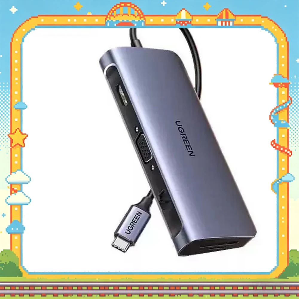 UGREEN CM179 40873 9 in 1 USB C Hub HDMI VGA Gigabit Ethernet SD TF PD Docking Station Multiport Adapter for Laptop Computer