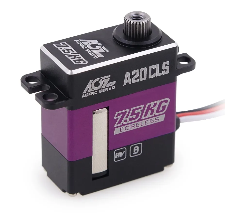 AGFrc A20CLS Servo 0.08sec High Speed 7.5kg Torque Coreless Aluminum Case Mini Servo For Rc 1/24 Cars