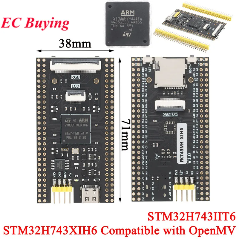 STM32H743XIH6 STM32H750XBH6 STM32H743VGT6 STM32G070RBT6 STM32F103RCT6 STM32 Płyta rozwojowa rdzenia kompatybilna z OpenMV SDRAM — zdjęcie 5