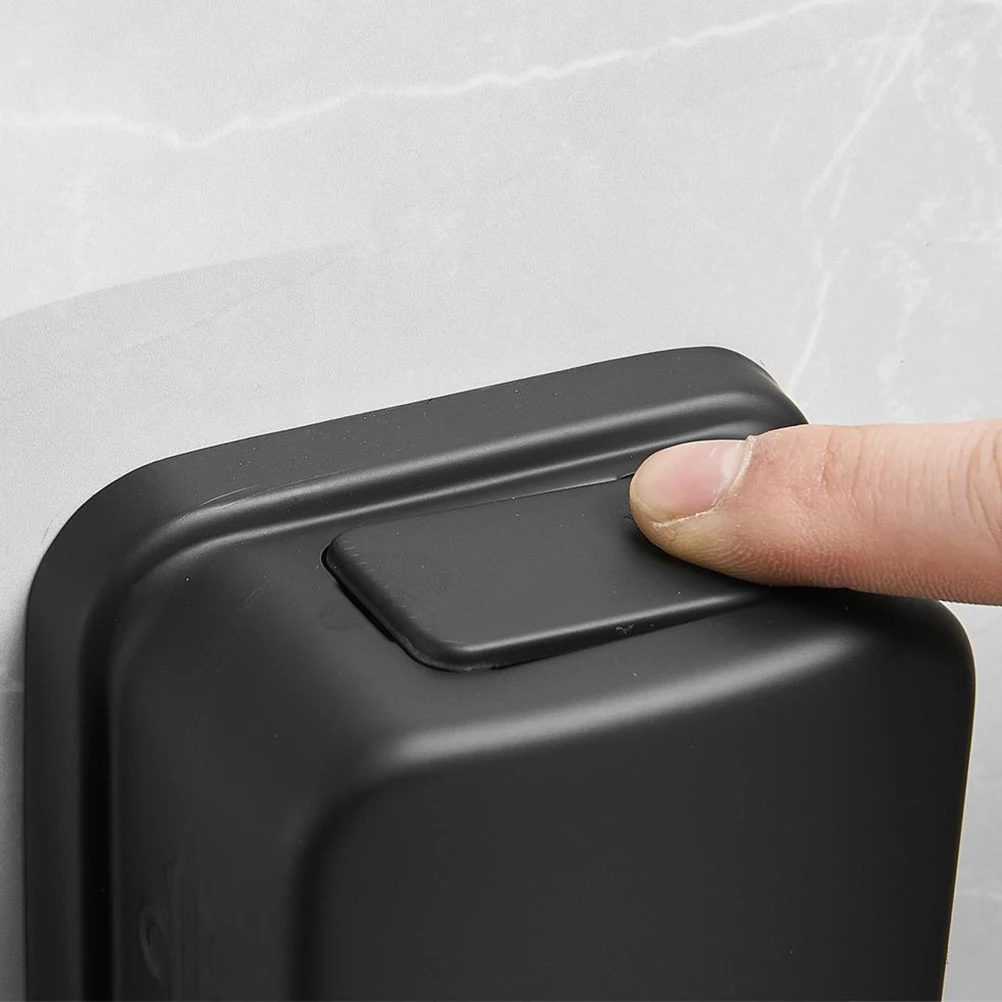 

1pc Stainless Steel Soap Dispenser Wall Mounted Black Refillable Reusable Shampoo Conditioner Lotion Shower for Home