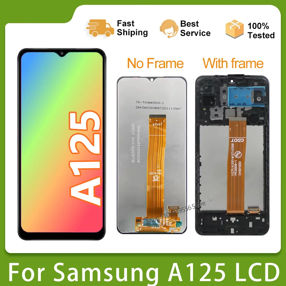 

ЖК-дисплей 6,5 ''A12 с рамкой для Samsung Galaxy A12 A125 A125F A125M, сменный сенсорный экран с дигитайзером