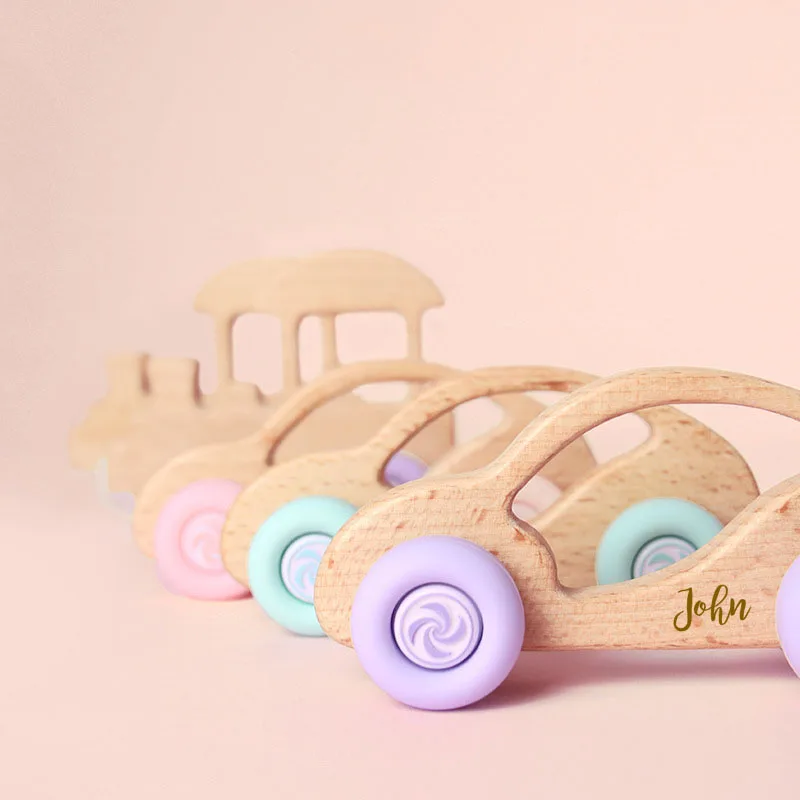 1Pc Custom Wooden Car Toys | Train Toys | Children\'s Cartoon Toys | Personalized Name | Blocks Cartoon Car | Gifts For Baby