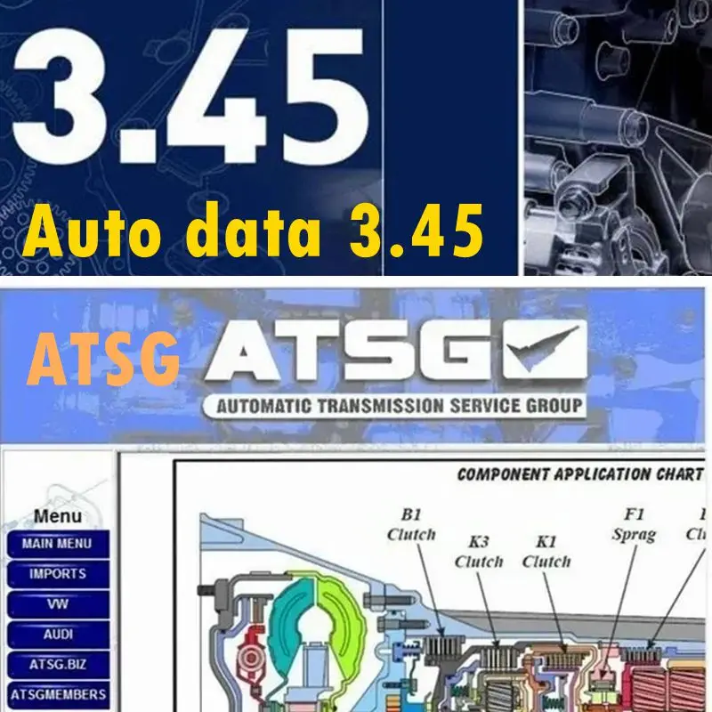2025 Newest version Autodata 3.45 and atsg 2017 Auto Repair Software + install video guide auto Diagnostics software