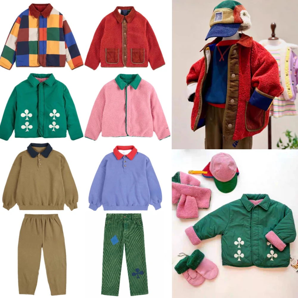 جاكيت أطفال طفلة ملابس الشتاء BC العلامة التجارية طفل الفتيان القطن معاطف الصوف الدافئة بلوزات على الموضة الكرتون سترة الأطفال أبلى