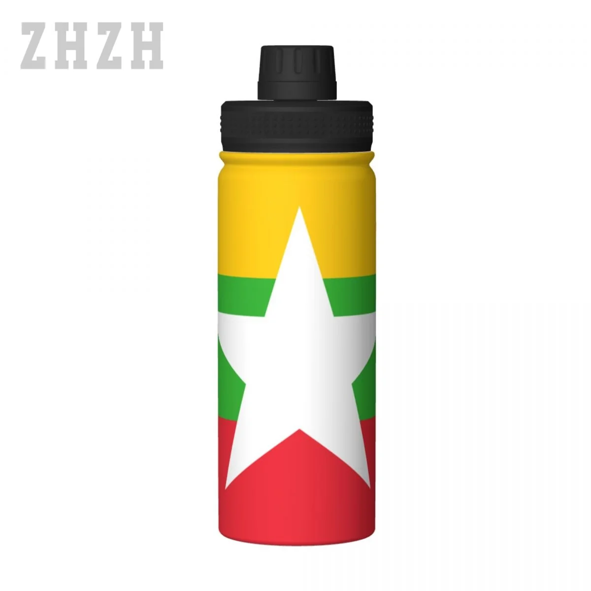 Unisex Sports Water Thermos Bottle Myanmar Flag Burmese 304 Stainless Steel Double-layer Insulation Cold And Hot Travel