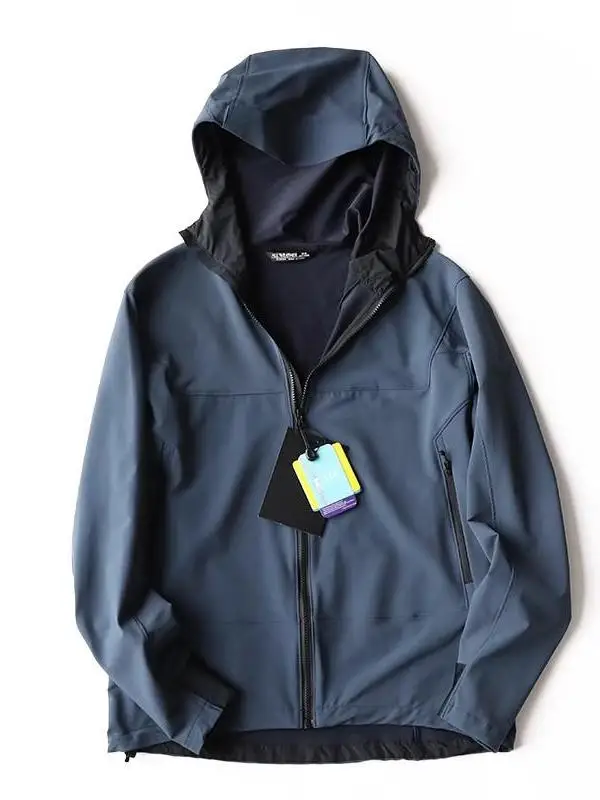 High-End Tech Feel Waterproof Breathable Qui Dry Jaet Soft ell Series Outerwear Polyester Fiber Stand Fit Outdoor Sle