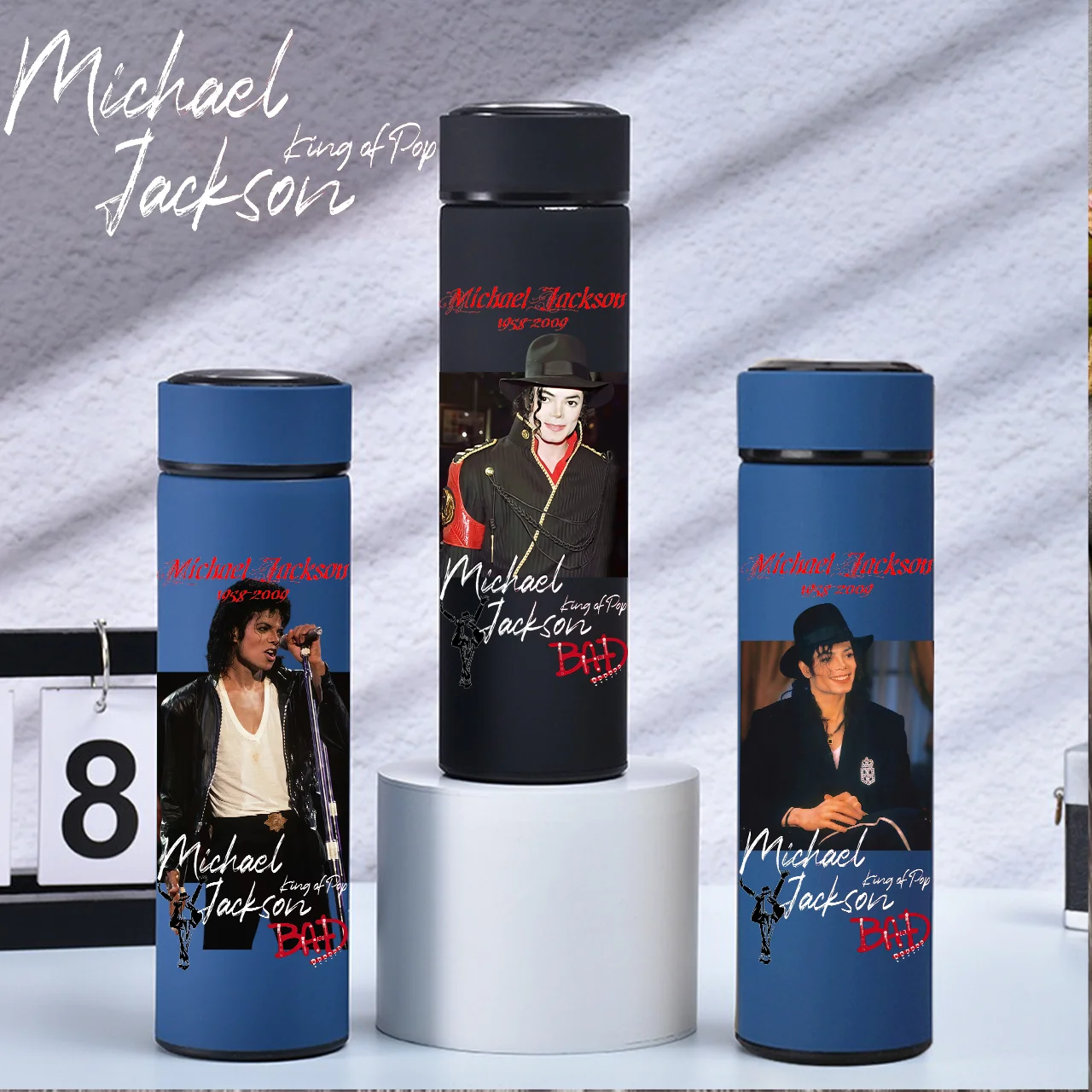 Thermos MJ Memorial 500ML Michael Jackson, tasse isotherme en acier inoxydable, bouteille thermos divisée, tasse isolée sous vide pour l'extérieur, cadeau pour les fans