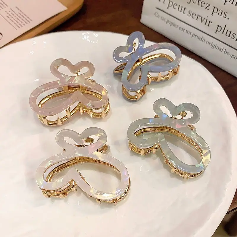 1/4pcs Colorful Acetate Butterfly Hair Clip Small Size Charming Women's Hair Accessory Versatile Sweet Personality