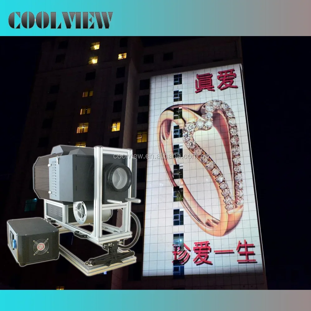 IP20 Waterproof Outdoor Logo Gobo Building Advertising 1500 ansi Lumens Projector for Powerful Image Projection