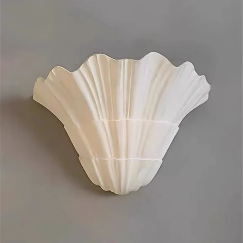 Plaster Shell Wall Lamp Luxury Vintage Minimalist Wall Light Living Room Study Corridor Lighting Lamps Home Decoration Lights