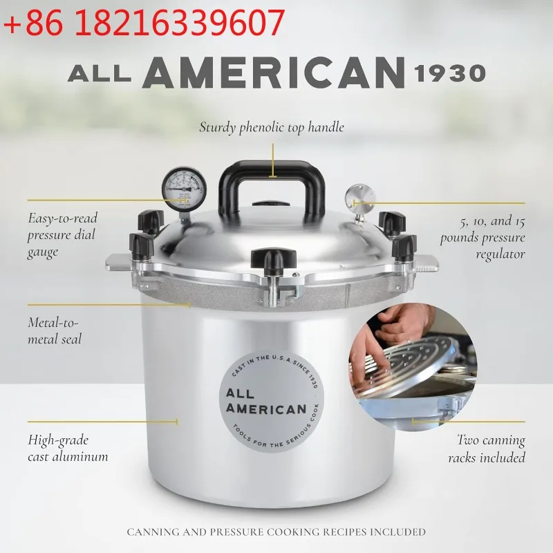 YAO 2025 hot sale All American 1930: 21.5qt Pressure Cooker/Canner (The 921) - Exclusive Metal-to-Metal Sealing System - Easy to