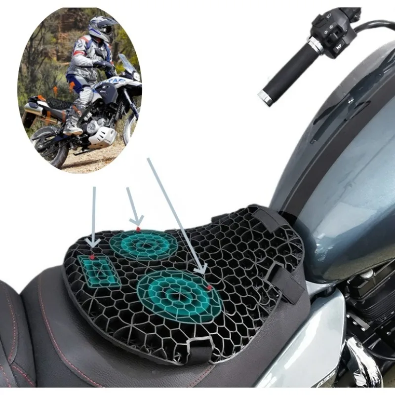 

Motorcycle Seat Shock Absorption Cushion Decompression Gel Honeycomb 3D Elasticity Universal Accessories Comfortable For Harley