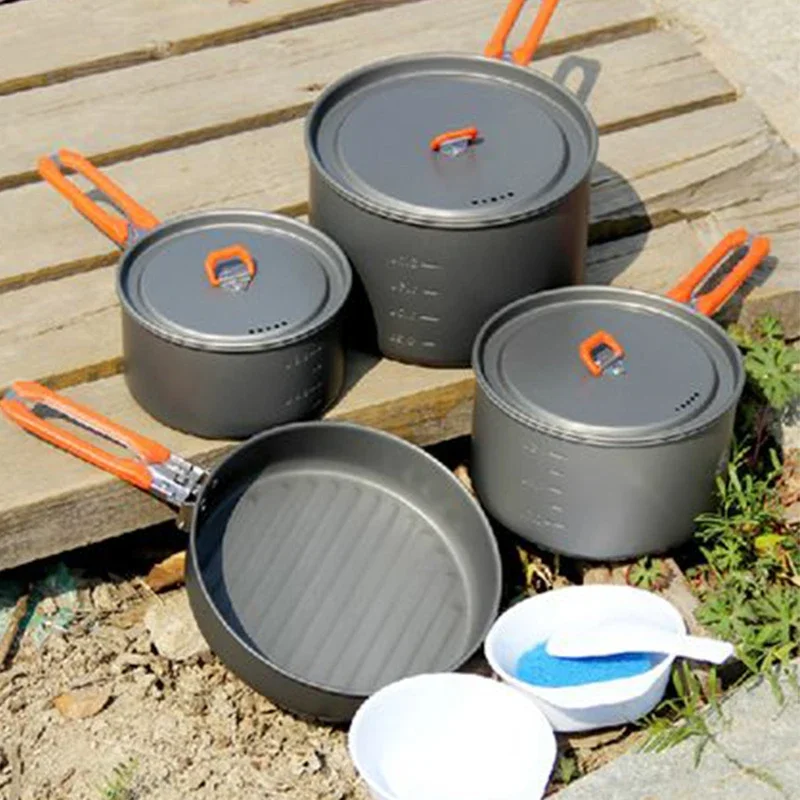 Fire Maple 3-5 Person Cooking Pot Set Frypan Outdoor Camping  Equipmen Aluminium Alloy Picnic Cookware 8pcs/Kit Feast-5