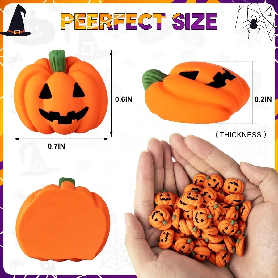 10-20Pcs Halloween Resin Ghost Pumpkin Miniatures Mini Flatback Charms Pumpkin Halloween Party Table Scatter Decor DIY Crafts