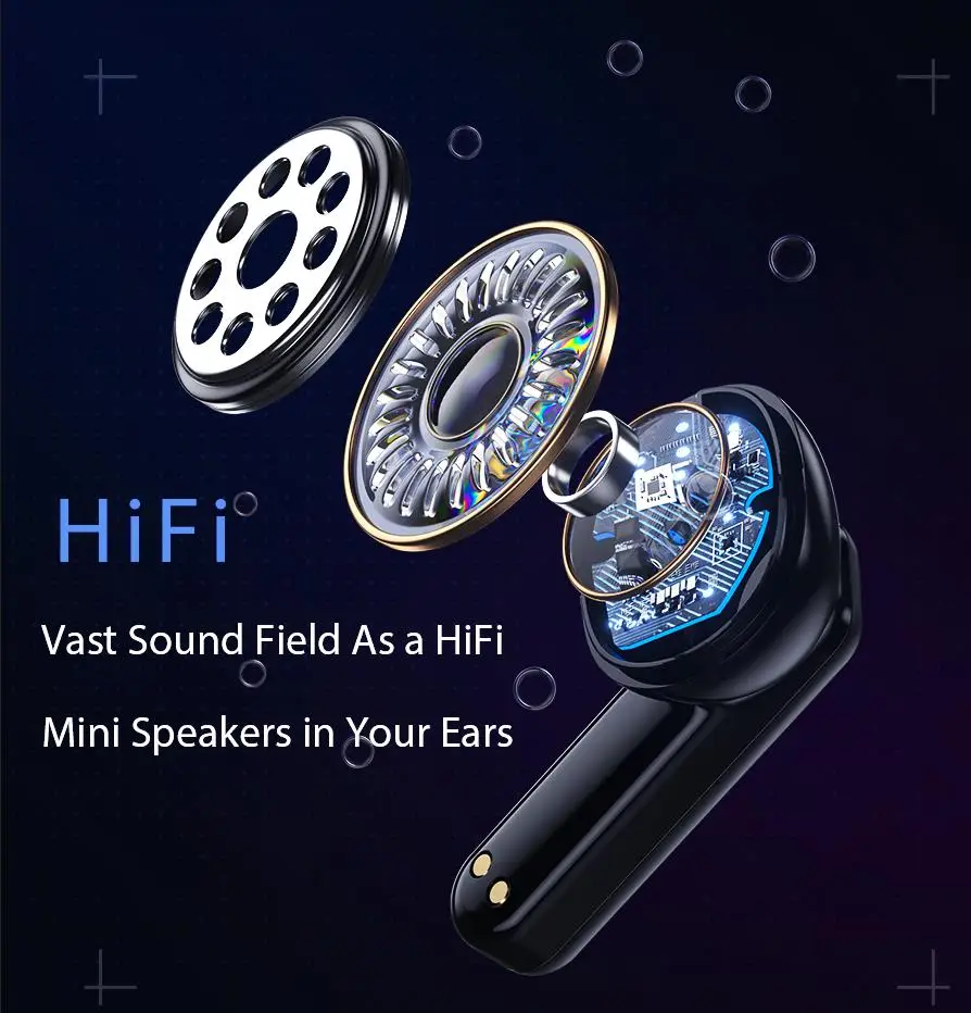 Awei T53 TWS หูฟังไร้สายบลูทูธ5.3สีสันเกมหูฟังลดเสียงรบกวนหูฟังสำหรับ Xiaomi Samsung