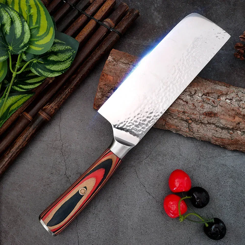 5Cr15 Stainless Steel Cleaver Knife Hand Forged Kitchen Knives Wood Handle Chopping Vegetables Slicing Meat Chef Cleaver Knife