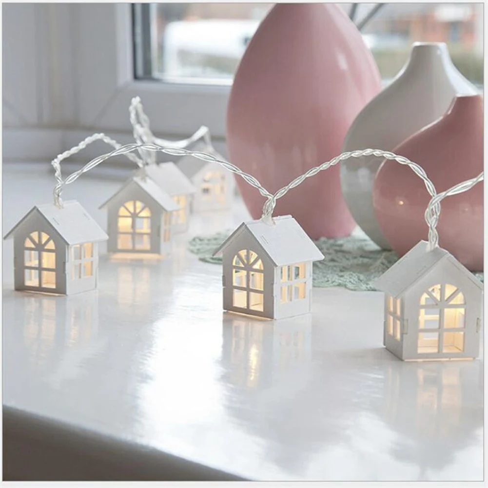 1.5M USB Fairy String Lights, Wood House Design