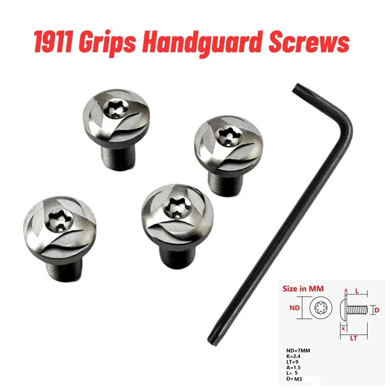 

Premium 1911 Grips Screws Set Stainless Steel Grips Handle Screws O-Rings & For T10 Key Wrench Tool Kit Wood Guard Replacement