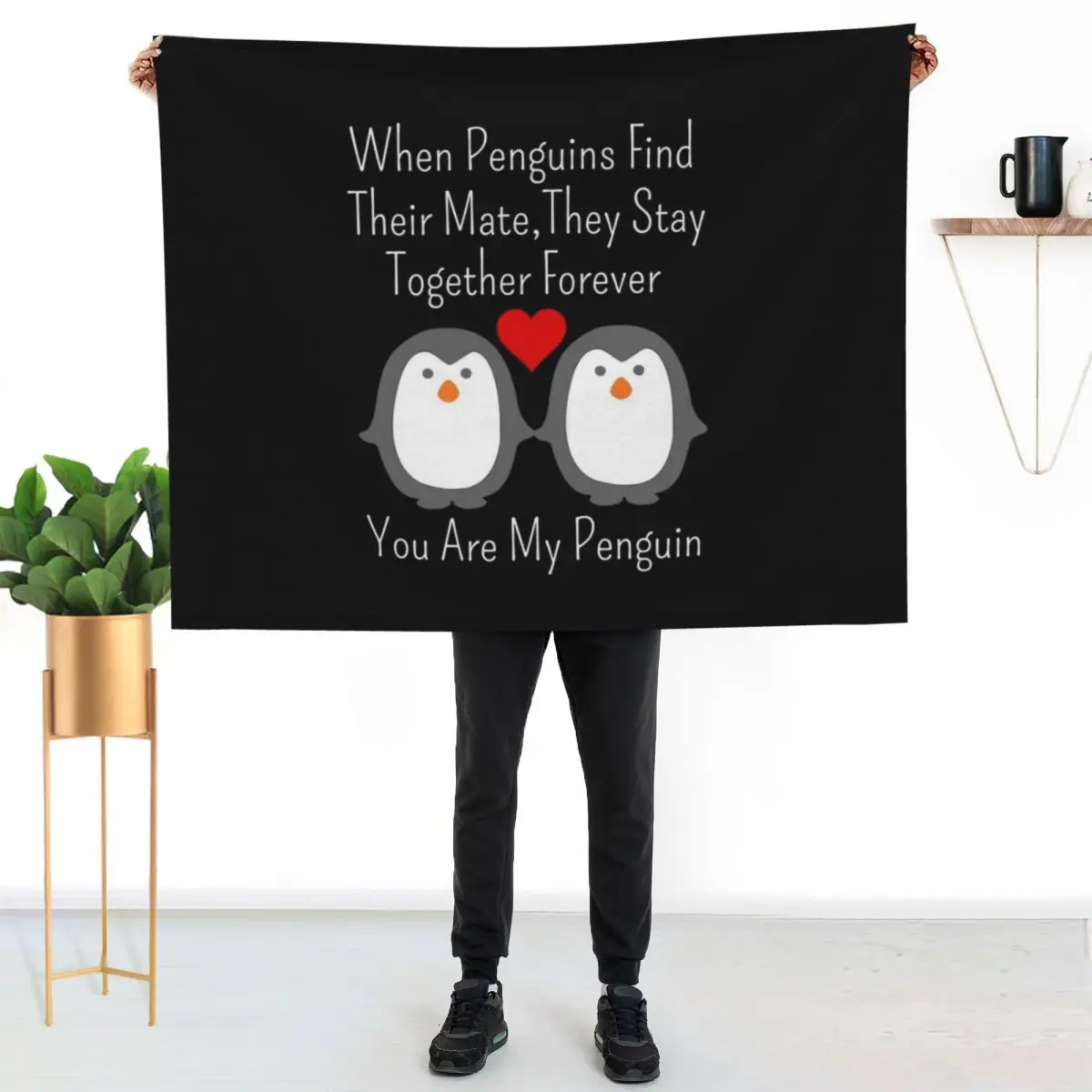 When Penguins Find Their Mate They Stay Together Forever You Are My Penguin Throw Blanket wednesday Extra Large Throw Blankets