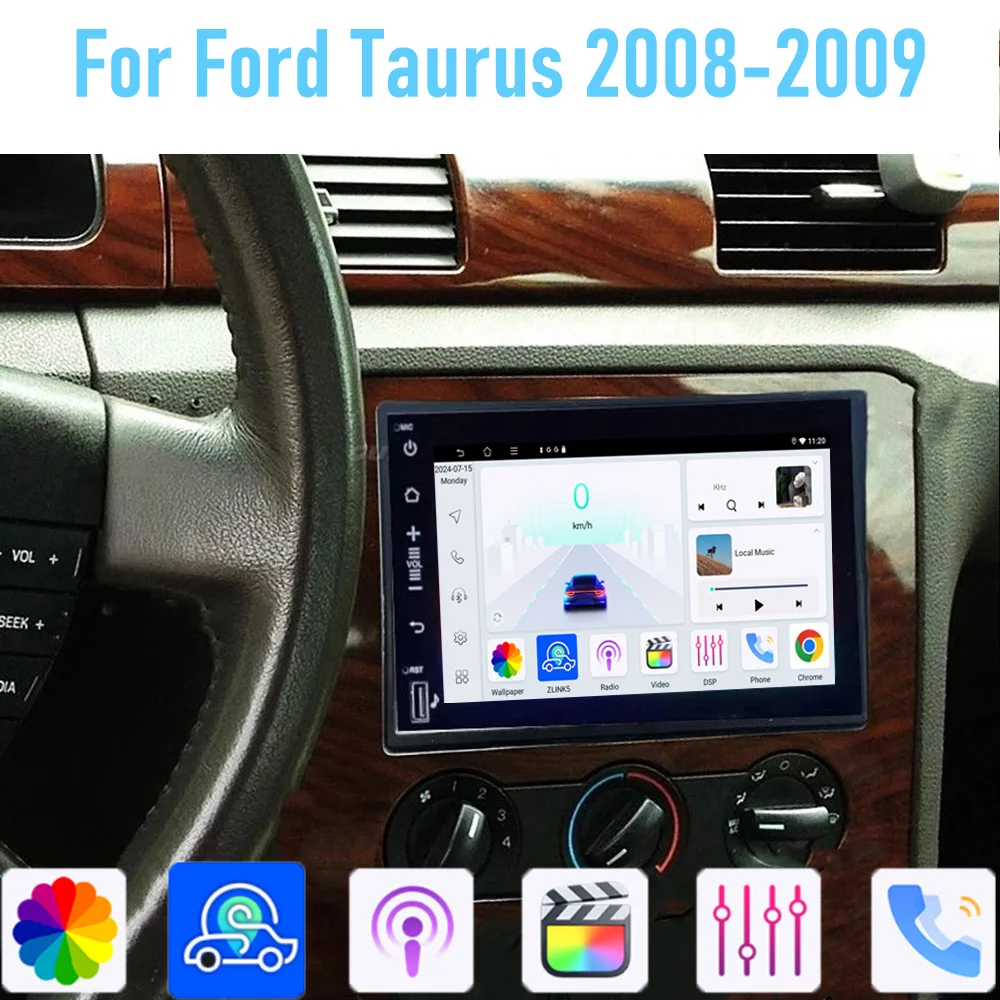 

7" For Ford Taurus 2008-2009 GPS 4GB+64GB Car Stereo Radio Wireless Carplay Android Auto Head Unit Intelligent System WIFI Navi