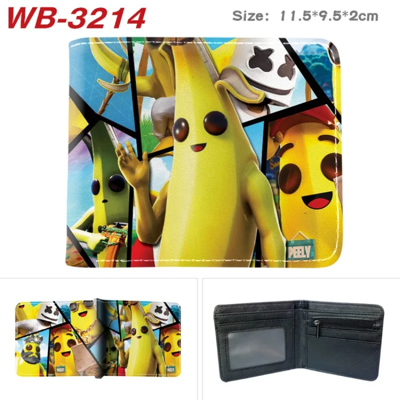 เกม Fortnite PU กระเป๋าสตางค์สั้น Bifold เหรียญ Pursekawaii หนัง Photo Card นักเรียนคอสเพลย์กระเป๋าสตางค์ชายหญิงคลิปเงิน