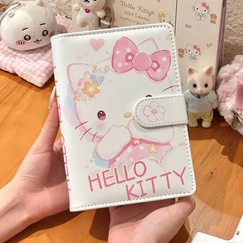 

Sweet Hello Kitty Kawaii Sanrio Ins Fashion Magnetic Notebook Cute Cartoon Student Paper Dairy Book Lovely Gifts for Girls