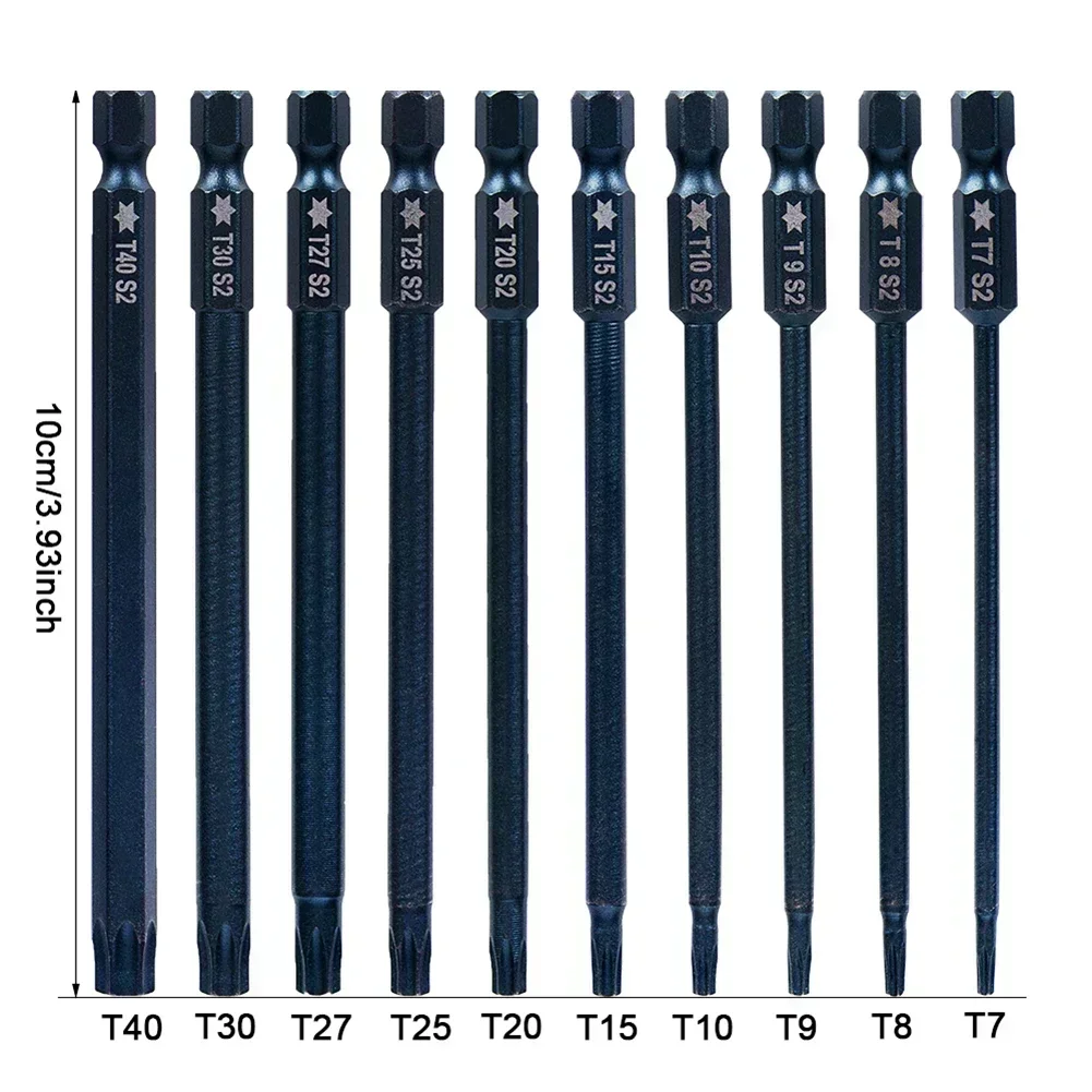 1pc 100mm Torx Head Screwdriver Bit Set Magnetic 1/4\