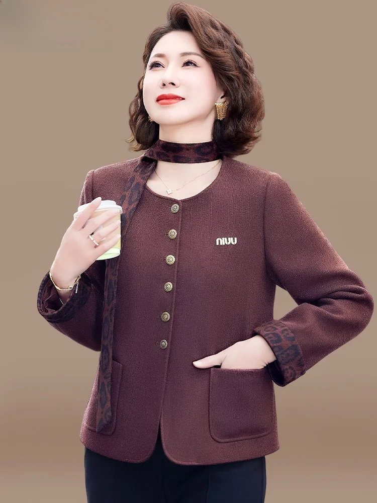 

Новинка 2025: Модный женский кардиган Sli Spring в стиле Little Franche для женщин среднего возраста, широкий крой