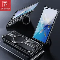 Oatsbasf for Huawei mate X2/X3/X5 Phone Case with 360° Rotate Stand Slim Metal Frameless Magnetic Protective Cover Bumper Alloy