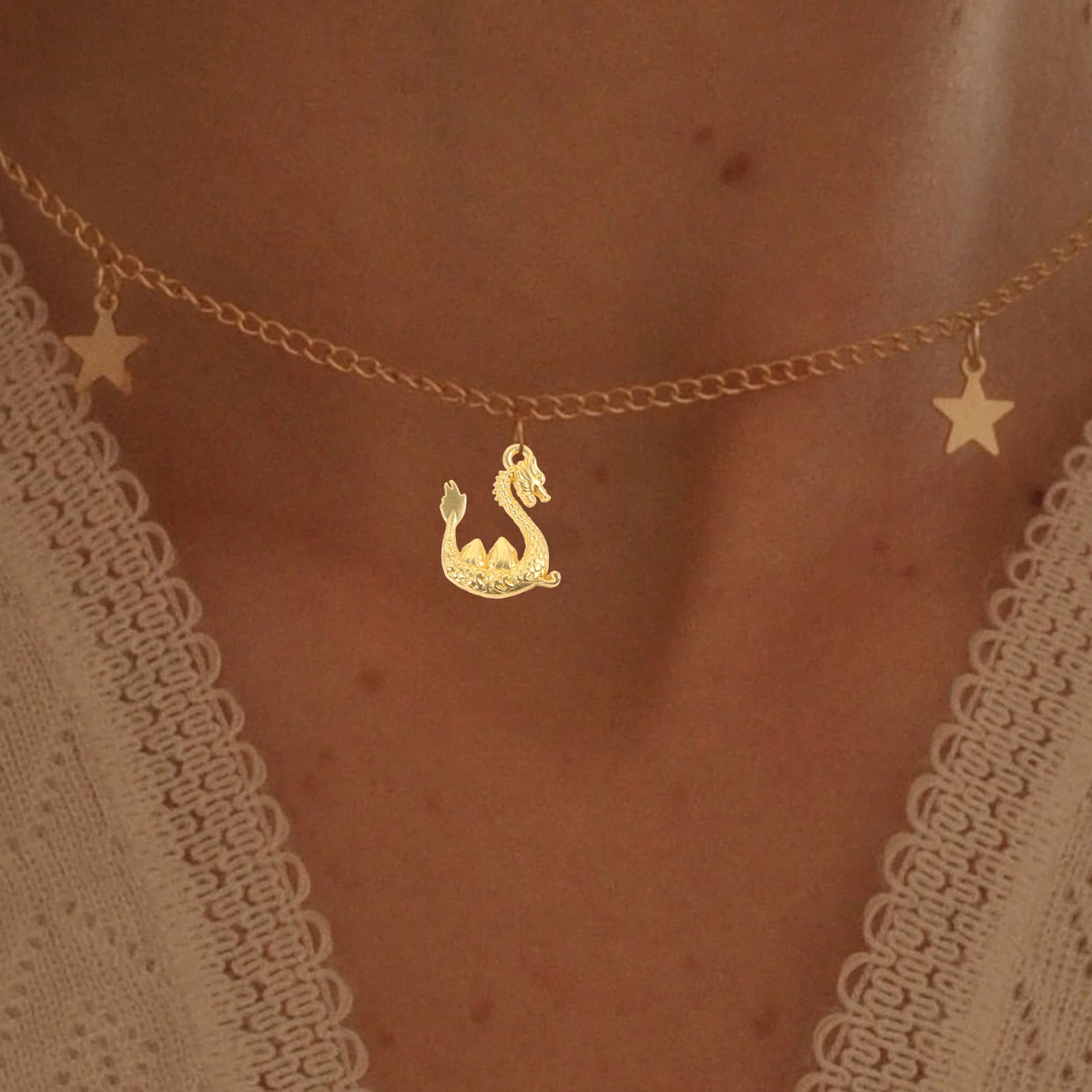 

20 Pcs Delicate Dragon Pendant Keychain Man Charm Necklace Charms for Jewelry Making Zinc Alloy