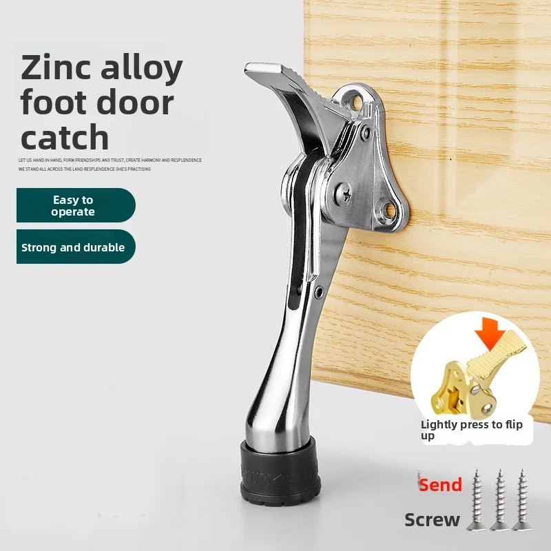 

Heavy Duty Door Stopper Zinc Alloy Mute Door Stops with Non-Slip Rubber Tip Hidden Wall Protector for Home Hardware