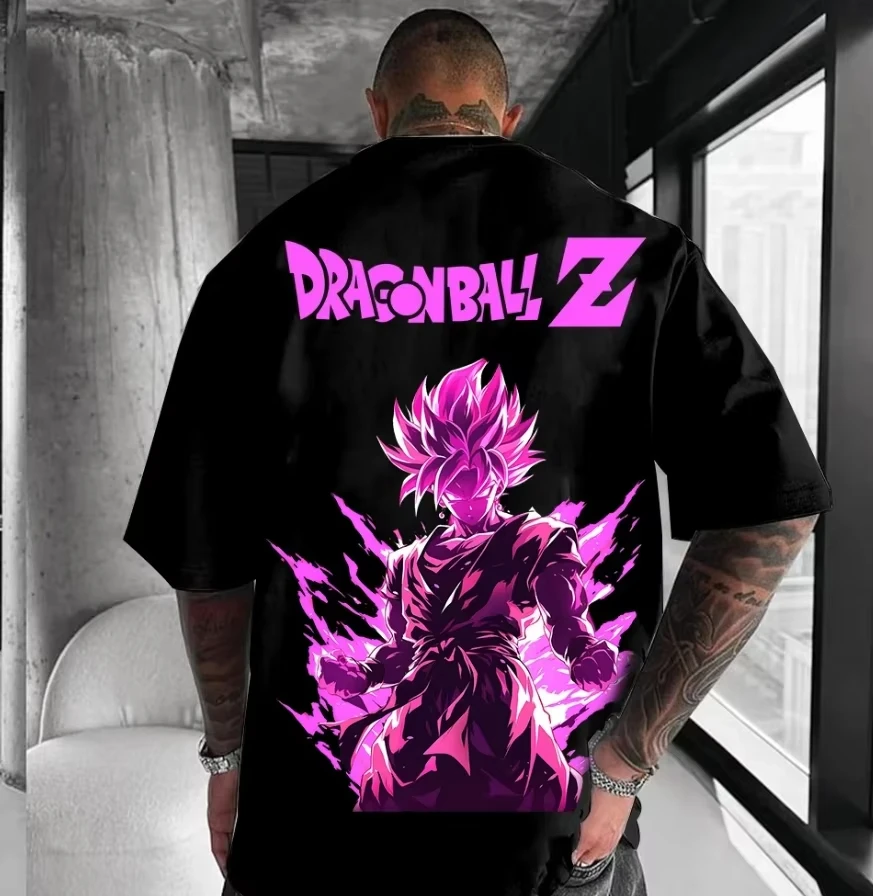 

Harajuku Anime Dragon Ball Summer T-shirt Men's Cotton Fitness Vintage Street Wear Oversized Women's Casual Short Sleeves Top