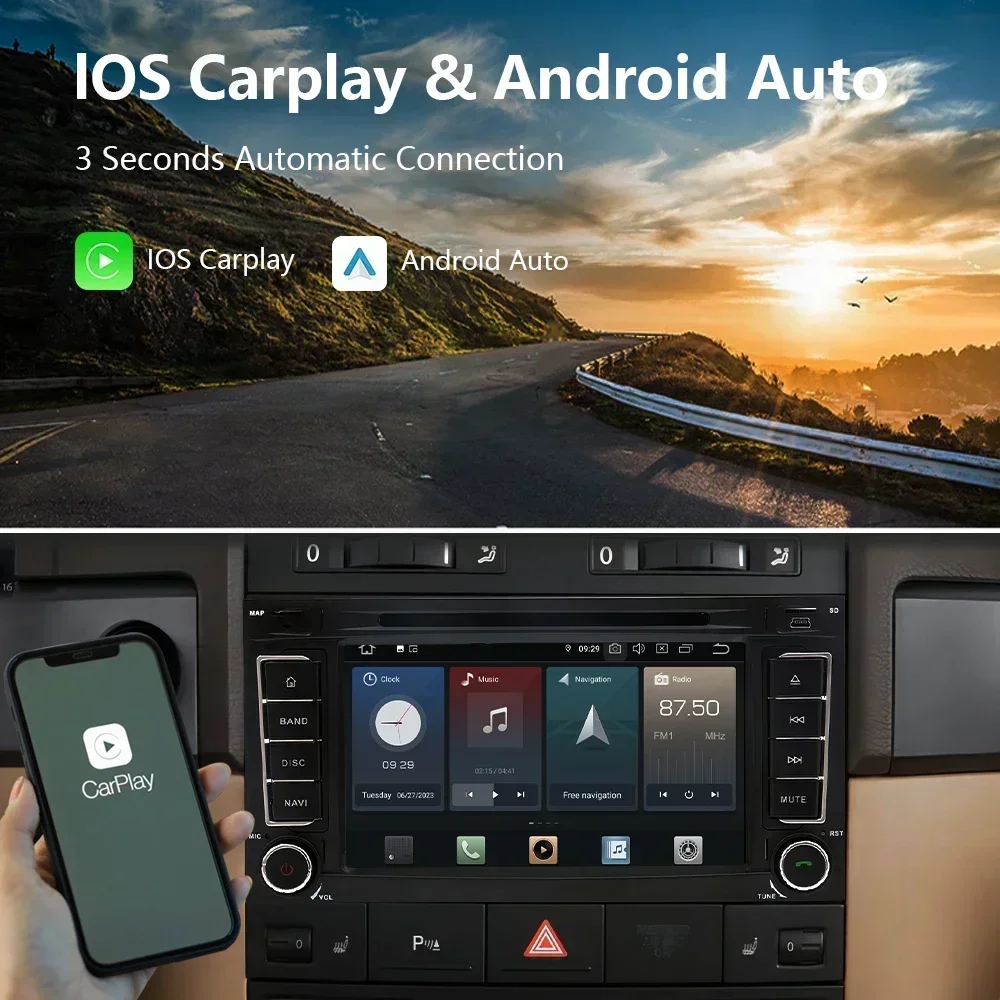 Picture 4: CHSTEK Android Car Radio For VW Multivan T5 Touareg 7L 2004-2014 Wireless Carplay Android Auto DVD GPS WIFI Bluetooth Multimedia